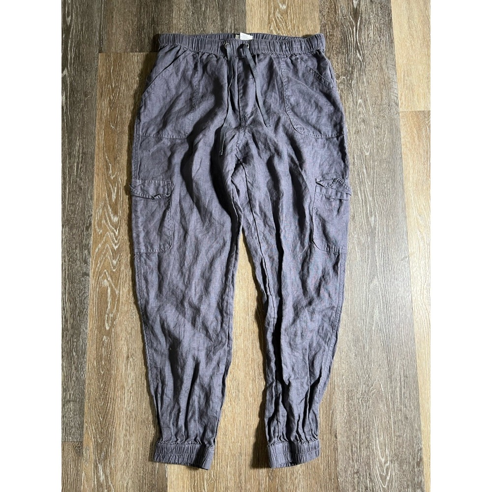 Nicole‎ miller Grey linen cargo pants size large